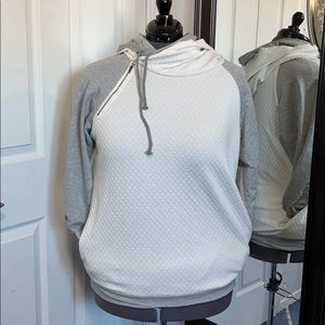 Gray and White Women's Hoodie